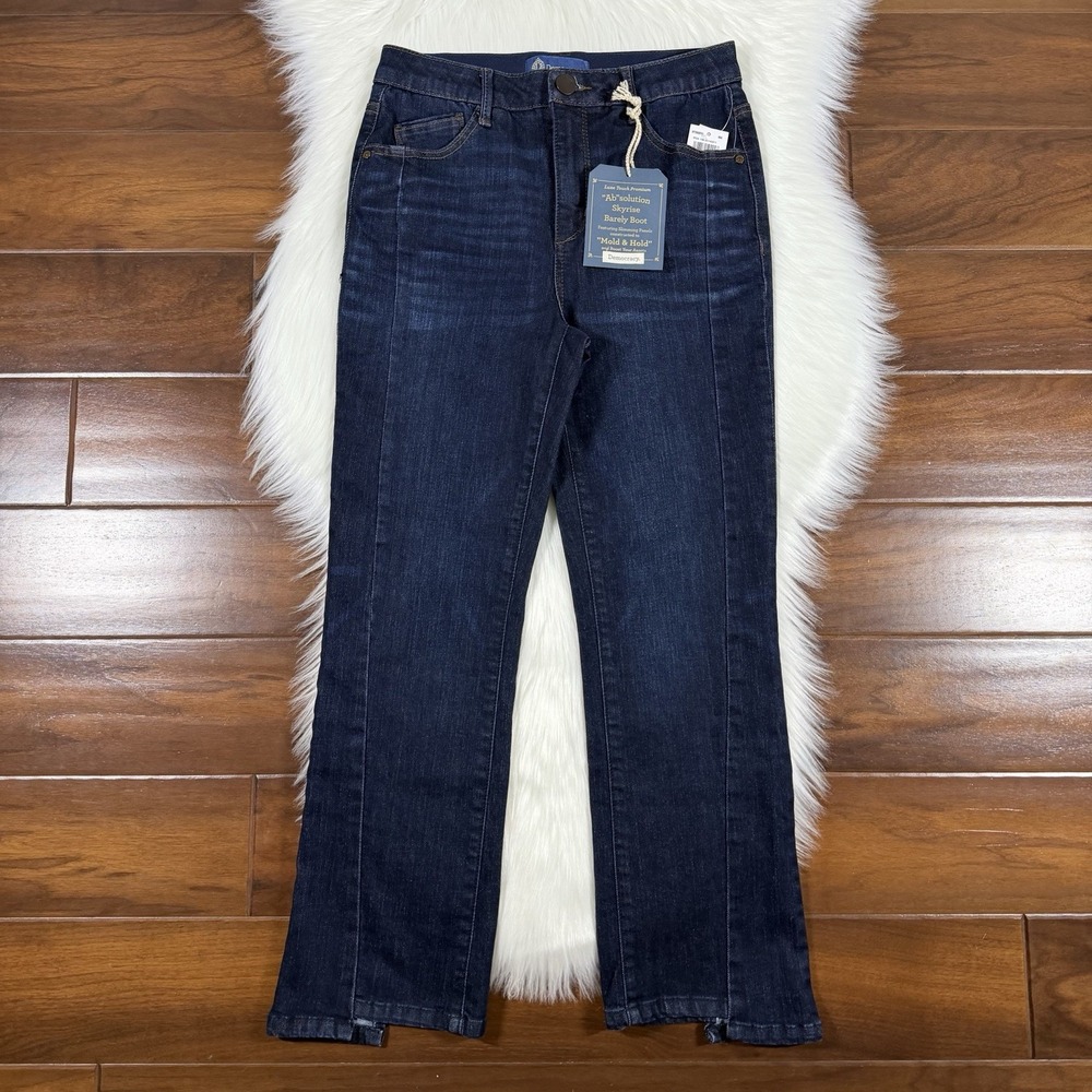 Democracy Women's Size 2 Petite Skyrise Barely Boot Ab Solution Denim Jeans Hems